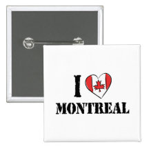 I Love Montreal Canada Pinback Button