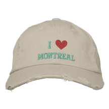 I LOVE MONTREAL EMBROIDERED BASEBALL CAPS