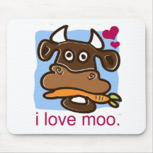 I Love Moo Mouse Pads