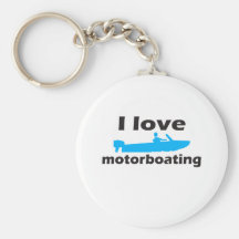 I Love Motorboating Key Chain