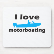 I Love Motorboating Mousepads