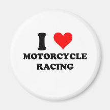 I Love Motorcycle Racing Magnets