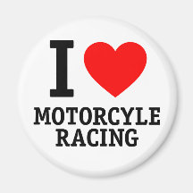 I Love Motorcycle Racing Refrigerator Magnet
