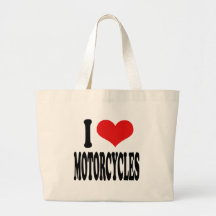 I Love Motorcycles Tote Bags