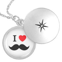 '' I love moustache '' Bijuteria Personalizada