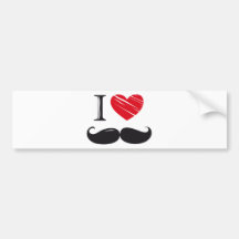 I Love MOUSTACHE Bumper Stickers