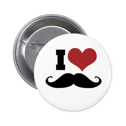 I Love Moustache Buttons