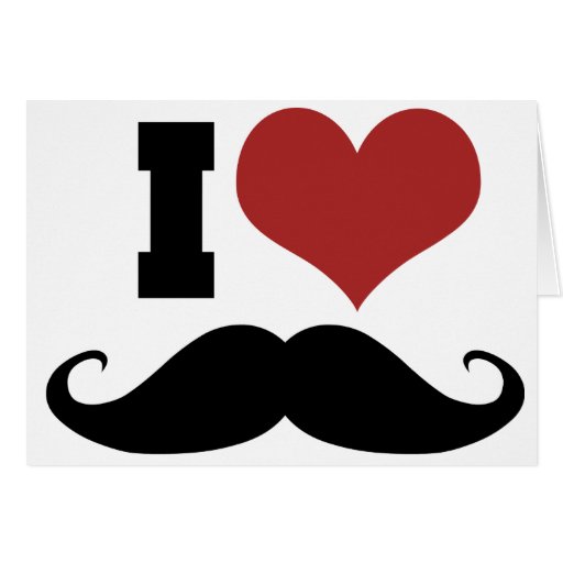 I Love Moustache Cards