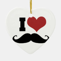I Love Moustache ornaments