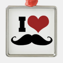 I Love Moustache ornaments