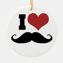 I Love Moustache ornaments