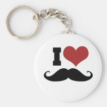 I Love Moustache keychains