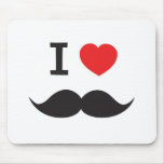 I Love Moustache Mousepads