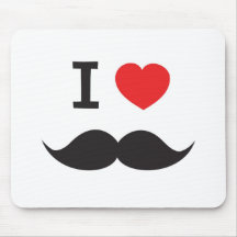 I Love Moustache Mousepads