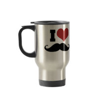I Love Moustache Coffee Mug