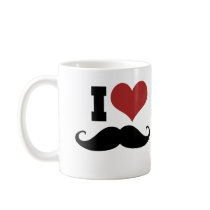 I Love Moustache Coffee Mugs