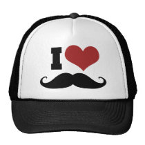 I Love Moustache hats