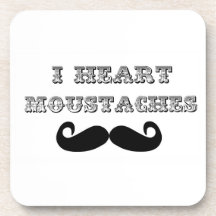 I Love Moustaches Coaster Set