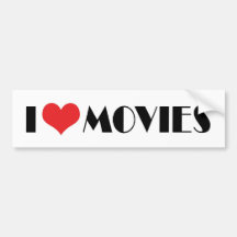 I Love Movies Bumper Sticker