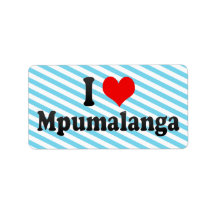 I Love Mpumalanga, South Africa Personalized Address Labels