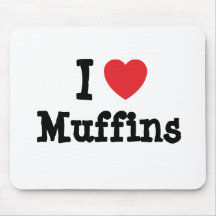 I love Muffins heart T-Shirt Mouse Mats