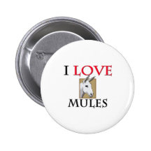 I Love Mules Pinback Button