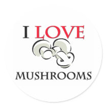 I Love Mushrooms stickers