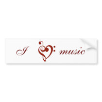 I Love Music Bumper Sticker
