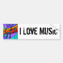 I Love Music Bumper Sticker