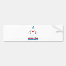I Love Music Bumper Sticker