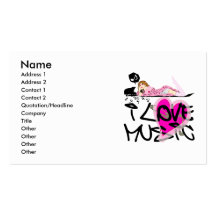 I LOVE MUSIC BUSINESS CARDS
