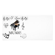 I Love Music - Designer Photo Card