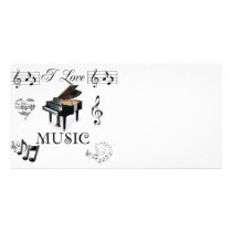 I Love Music - Designer Photo Card