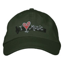 I Love Music embroidered hats