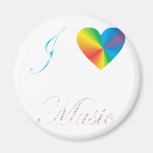 I love Music Fridge Magnets