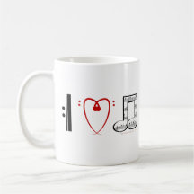 I Love Music (I heart notes) Coffee Mug
