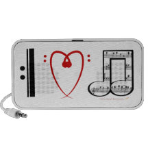 I Love Music I Heart Notes for Music Lover Travelling Speakers