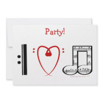 I Love Music (I heart notes) Personalized Announcements