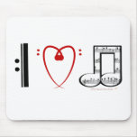 I Love Music (I heart notes) Mousepad