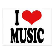 I Love Music Postcards