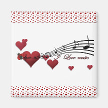 I Love music Refrigerator Magnet
