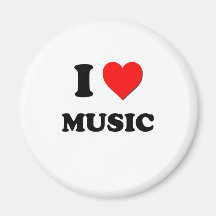 I Love Music Refrigerator Magnet