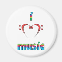 I Love Music Refrigerator Magnet