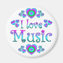 I Love Music Refrigerator Magnet