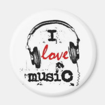i love music refrigerator magnets