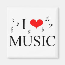 i Love Music Refrigerator Magnets