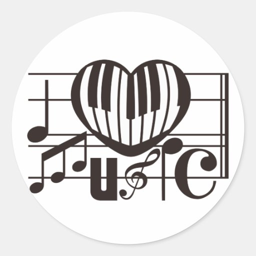 I LOVE MUSIC STICKERS