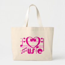 I LOVE MUSIC TOTE BAGS
