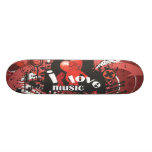 i love music urban vector art skateboard deck