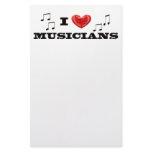 I LOVE MUSICIANS CUSTOMIZED STATIONERY